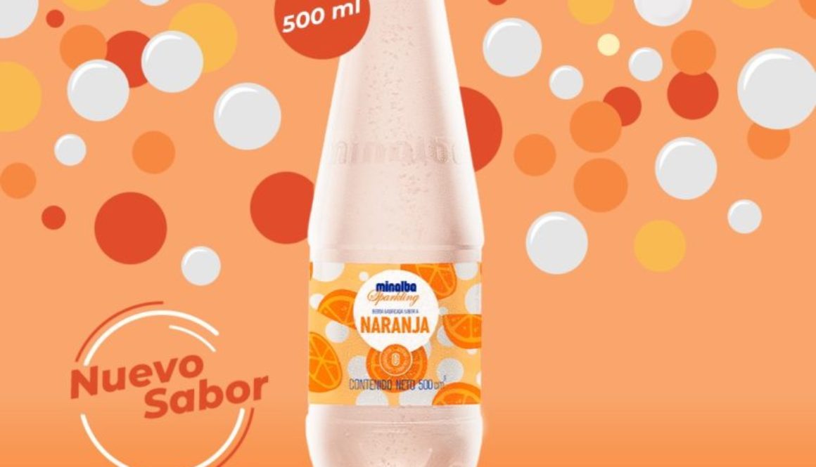 Minalba Sparkling nuevo sabor Naranja. Agosto 2023. Edición especial