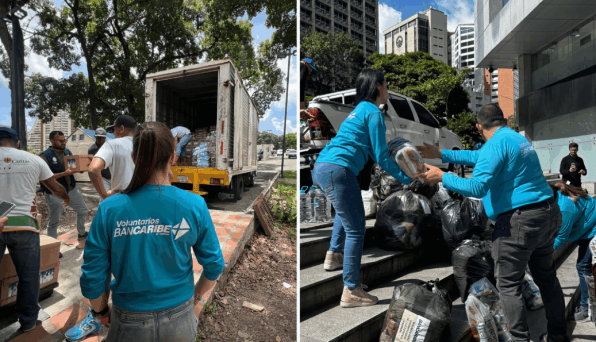 Voluntarios Bancaribe entregan donativo a Caritas